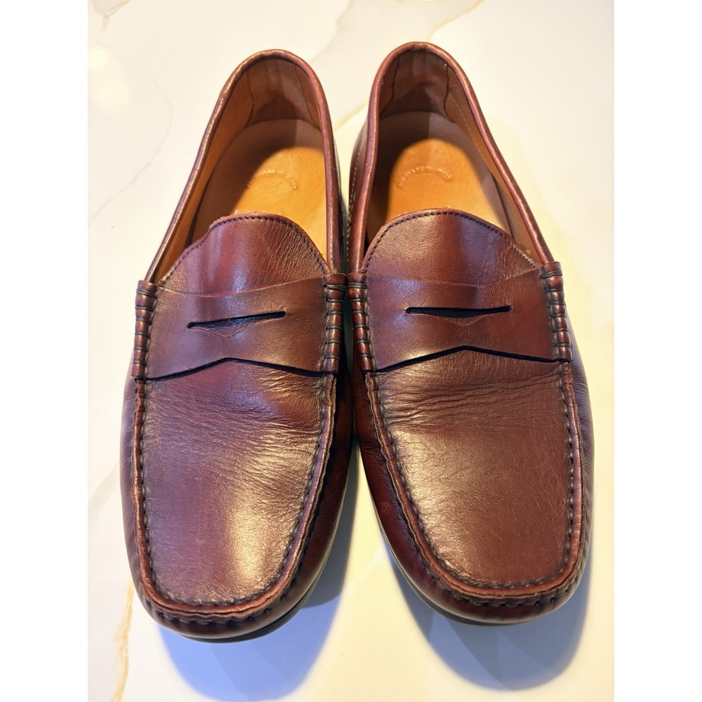 Zelli Italia Men's Brown Leather Penny Loafers Size 9.5 Handcrafted in Italy"